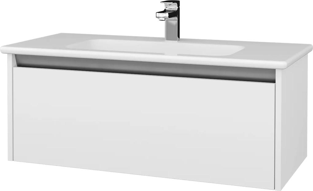 Dřevojas - Kúpeľňová skriňa BONO SZZ 100 (umývadlo Euphoria) - N01 Bílá lesk / N01 Bílá lesk (203764)