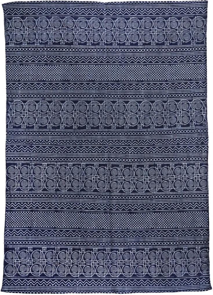 MADAM STOLTZ Bavlnený koberec s potlačou Blue 120x180 cm