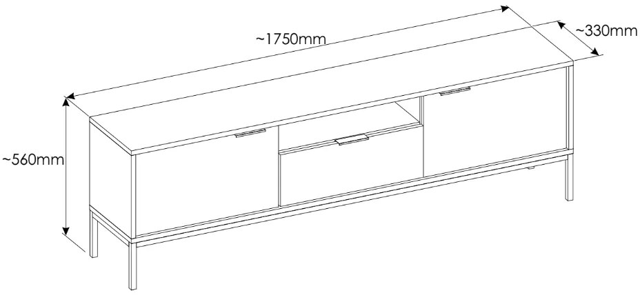 TV komoda 175 AUSTIN čierna