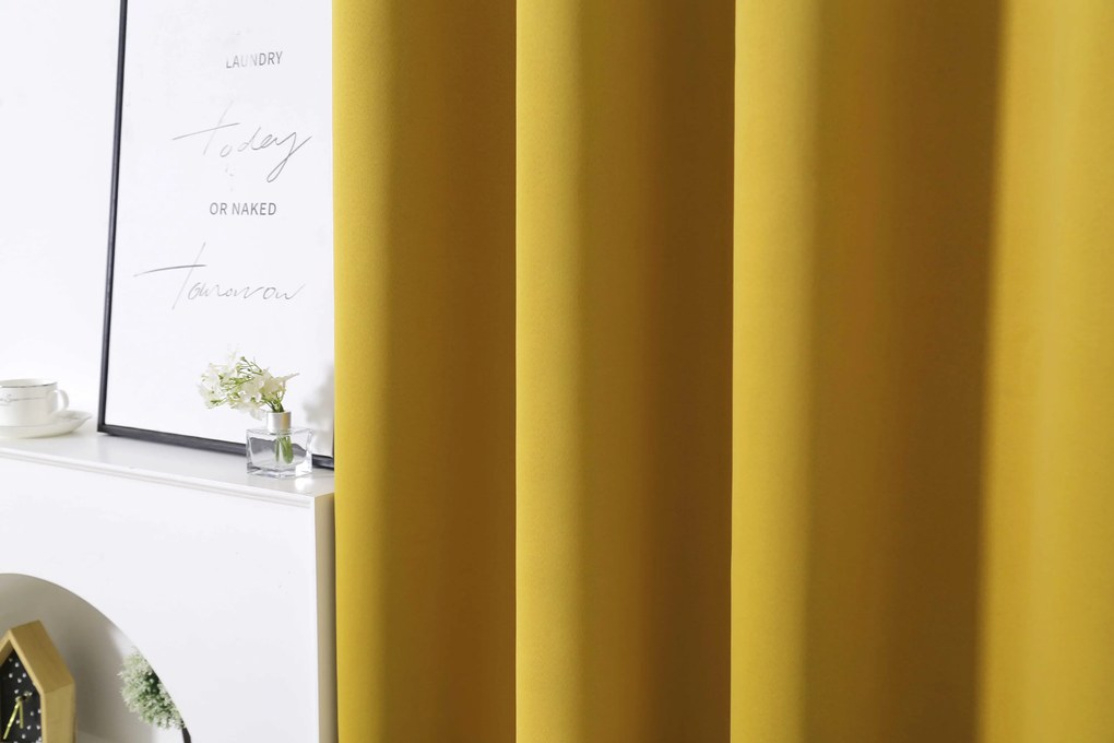 Žltý záves OXFORD 140x250 cm Zavesenie: Riasiaca páska
