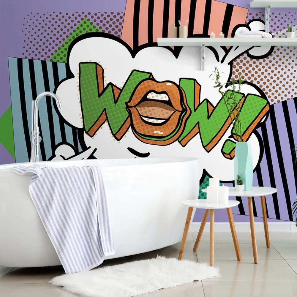 Tapeta štýlový fialový pop art - WOW! - 225x150