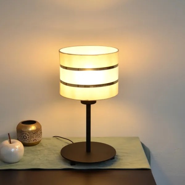 LED Stolná lampa HELEN 1xE27/15W/230V krémová/čierna/zlatá