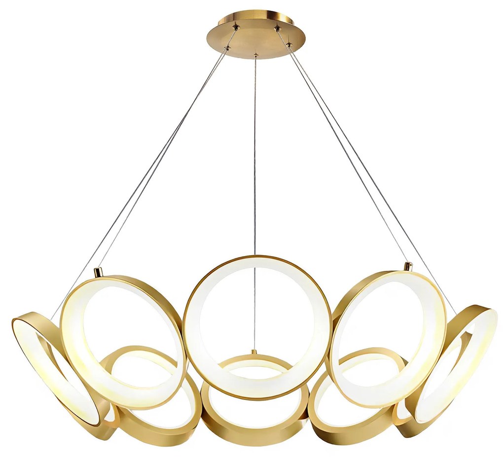 Toolight Toolight, LED závesné svietidlo 80cm, 70W, 4000K, 3269lm, APP1800-CP, zlatá matná, OSW-09667