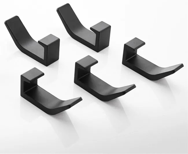 Sada piatich vešiakov OMNOS čierna (5 ks)