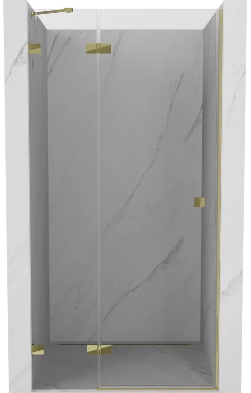 Mexen, Mexen Lunar výklopné sprchové dvere ľavé 115 cm, transparentné, zlaté - 834-115-000-50-00-L