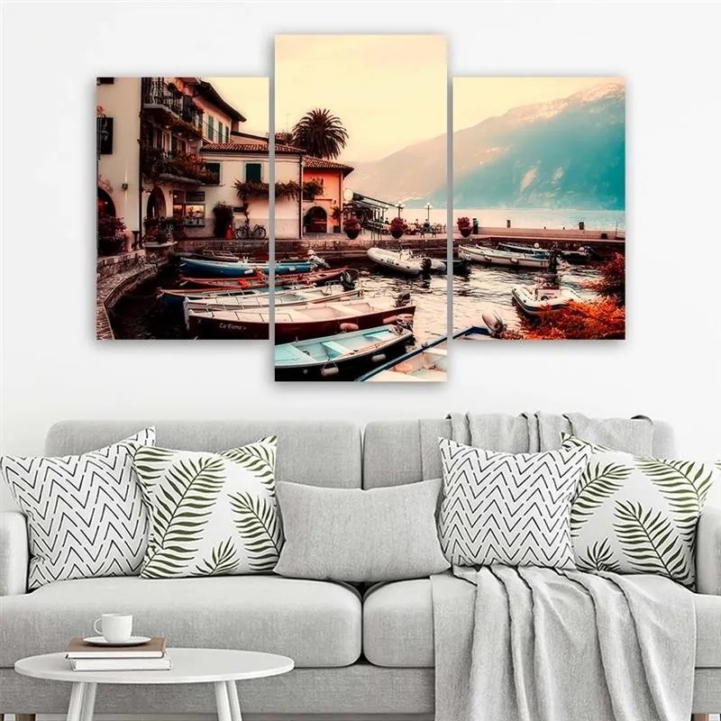 Gario Obraz na plátne Prístav Lakeside - 3 dielny Rozmery: 60 x 40 cm
