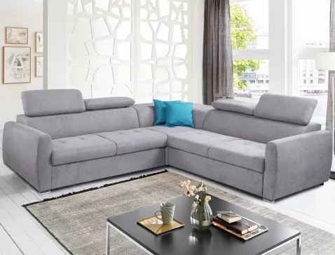 Rohová sedacia súprava Pedro Classic, svetlošedá látka%