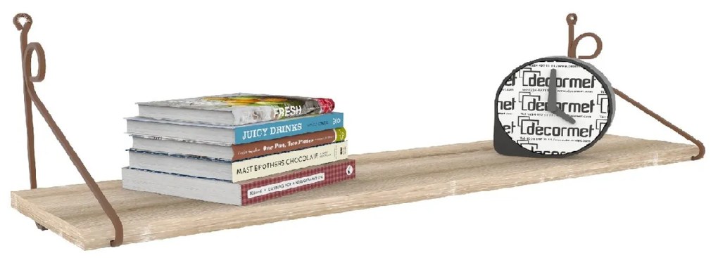 Malá nástenná polička Seramoni Dub Castello medový/hnedá