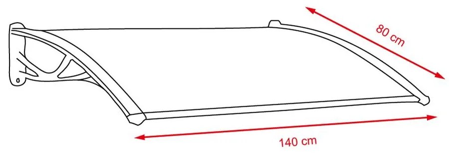 Vchodová strieška Avenberg ALLEGRO 1400x800 – Sivý nosník