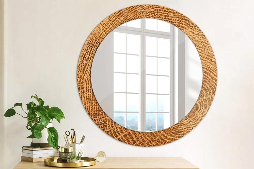 Okrúhle ozdobné zrkadlo Dubové drevo fi 70 cm