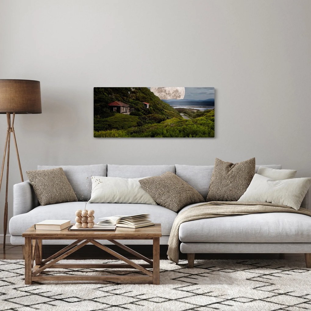 Obraz krajiny s mesiacom (120x50 cm)
