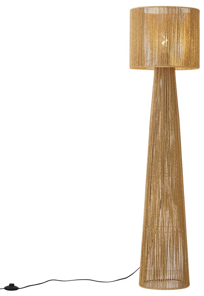 Japandi stojaca lampa prírodná s tienidlom - Dart