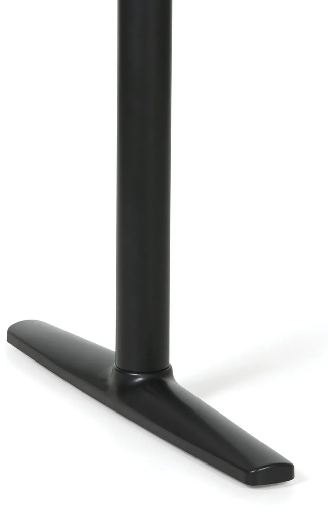 Výškovo nastaviteľný stôl OBOL, elektrický, 675-1325 mm, doska 1800x800 mm, čierna zaoblená podnož, sivá