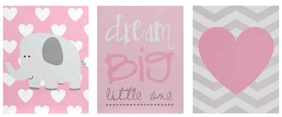 Detské obrázky v súprave 3 ks 16x20 cm Dream Big – Premier Housewares