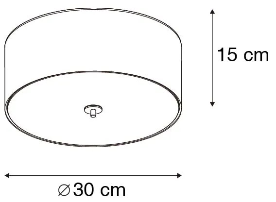 Rustikálne stropné svietidlo zelené 30 cm - Drum Jute
