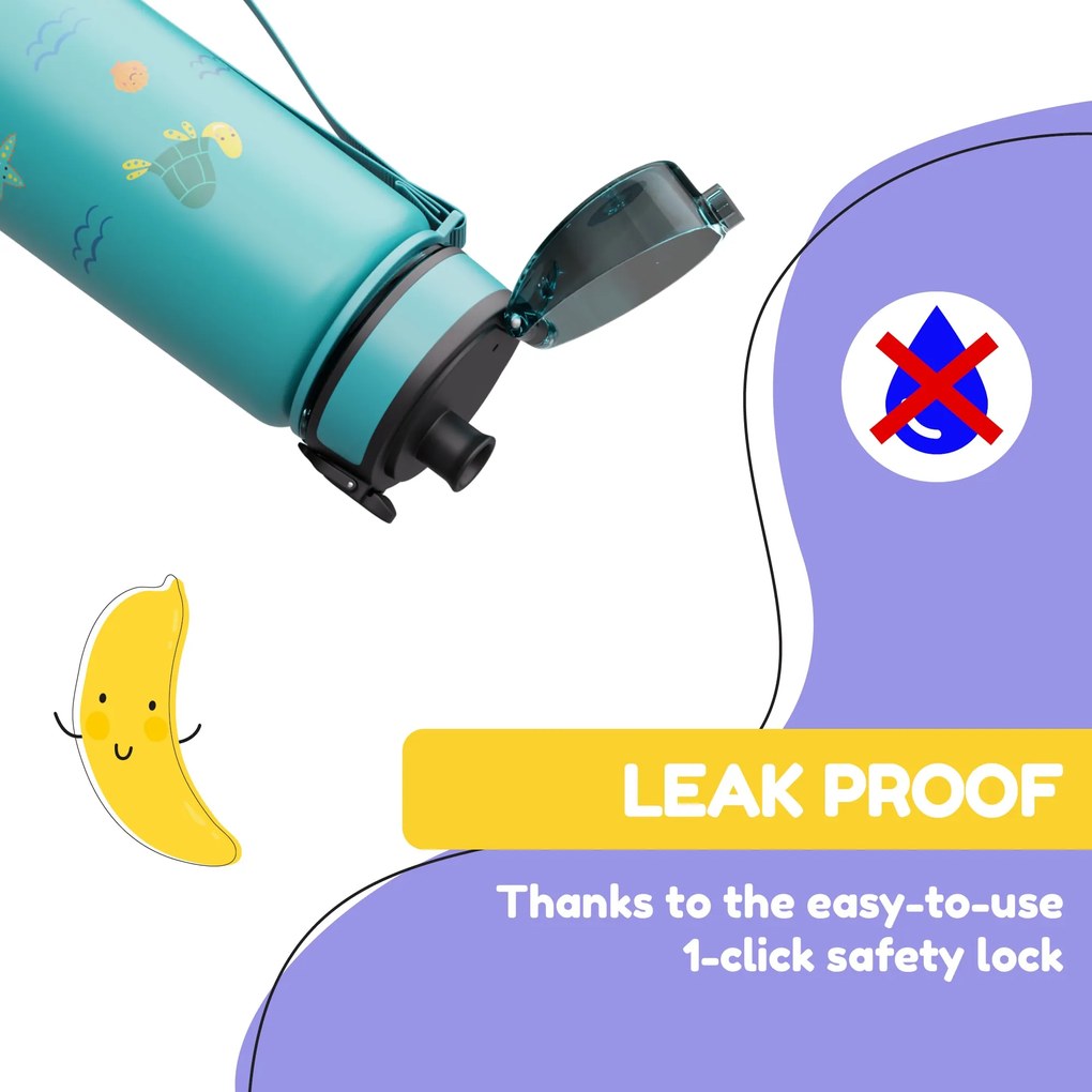 Klarstein Schmatzfatz, fľaša na pitie, športová fľaša, 500 ml, 24 cm, tritan