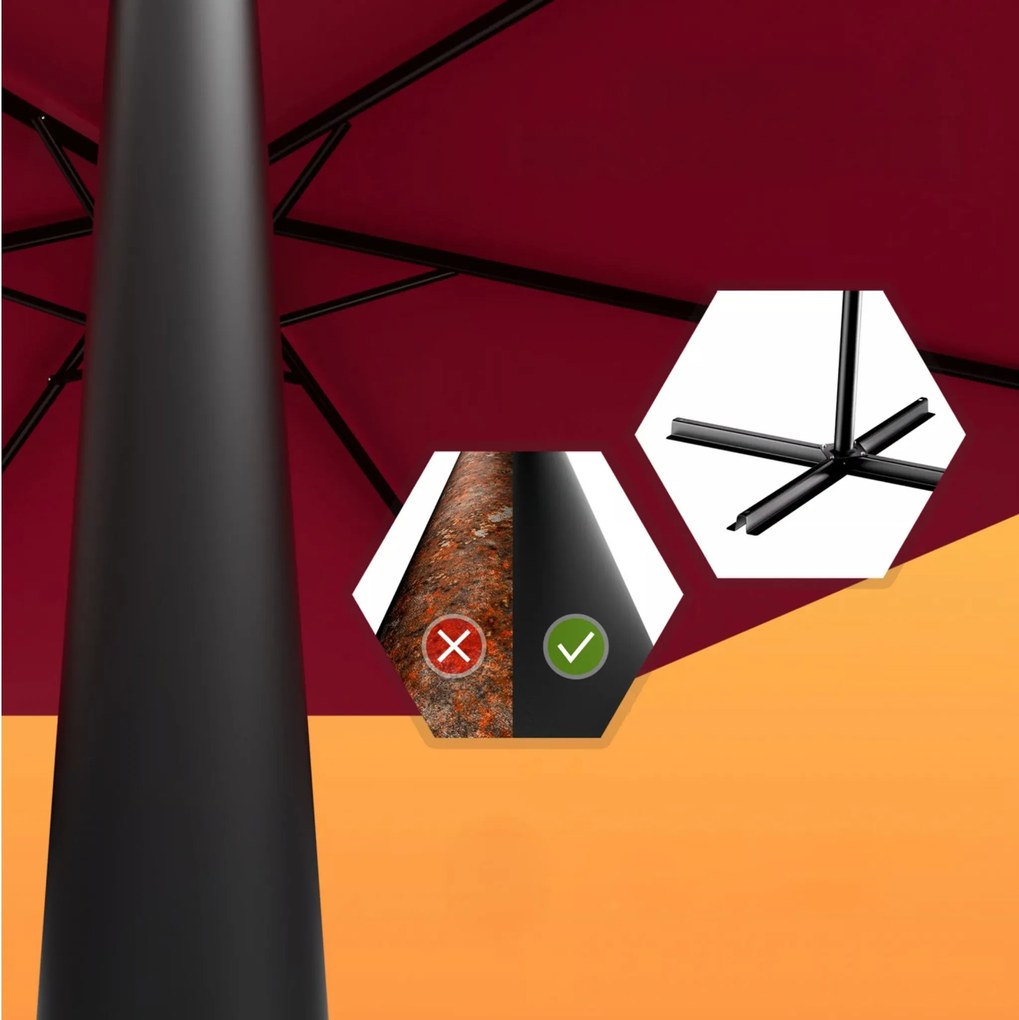 Zahradní slunečník Aluni 330 cm červený