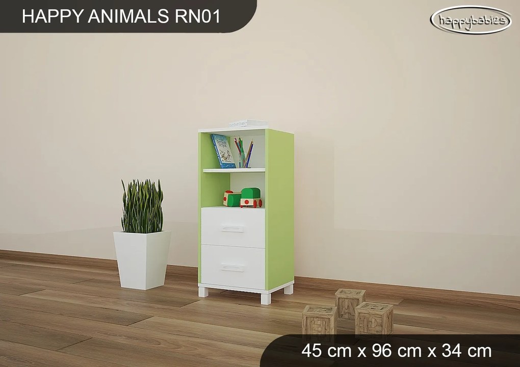 Detský úložný regál - BIELY - TYP 1 - NÍZKY