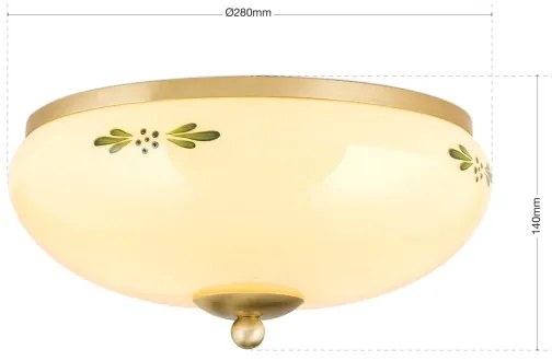 Orion DL 7-673 - Stropné svietidlo LANDHAUS 2xE27/60W/230V pr. 28 cm mosadz/béžová