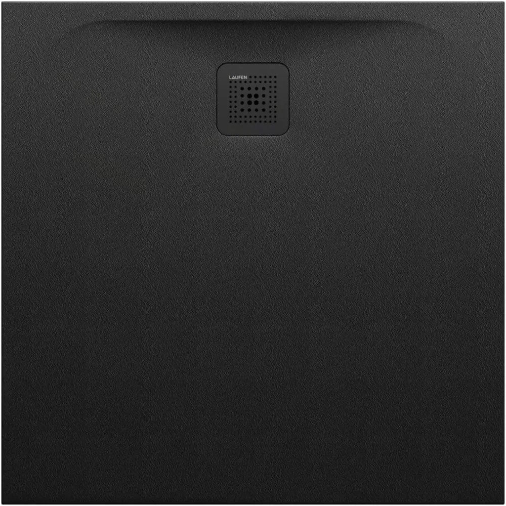 LAUFEN Pro štvorcová sprchová vanička z materiálu Marbond, odtok na boku, 900 x 900 x 30 mm, čierna matná, H2109560800001