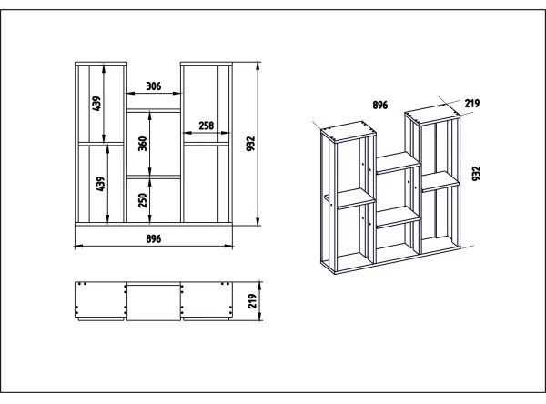 Regál na kvety NEVADA 93x90 cm hnedá