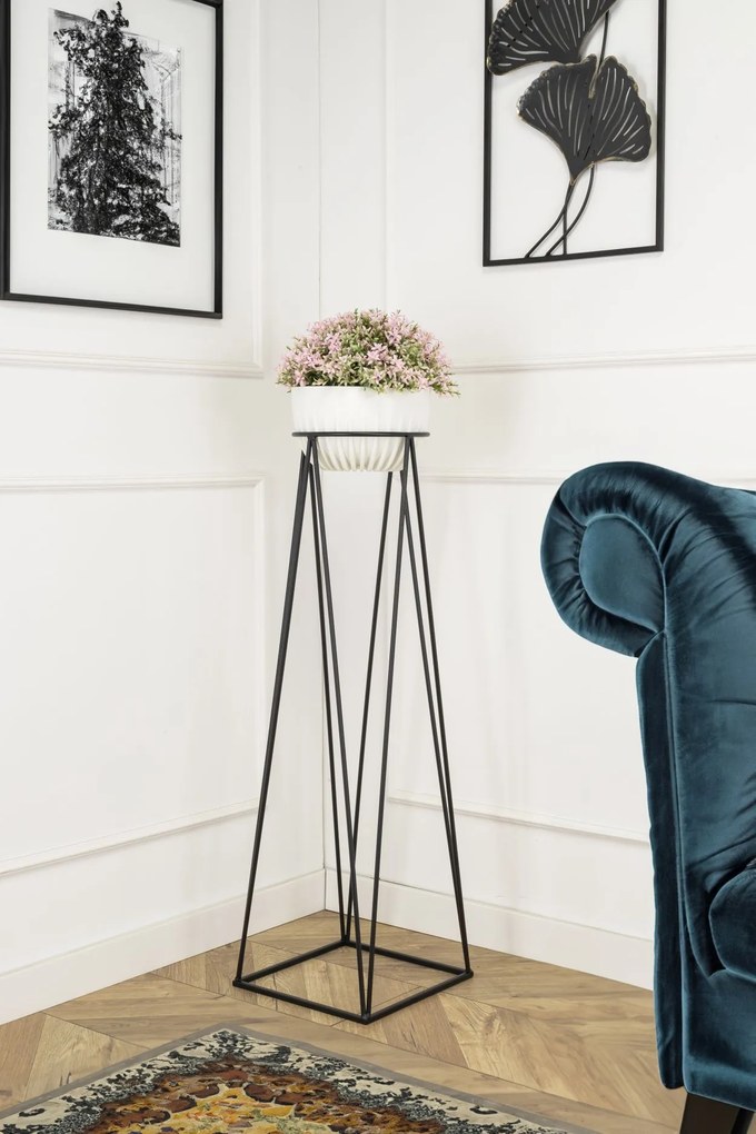 STOJAN NA KVETINÁČ SQUARE 96X30X30 CM ČIERNA