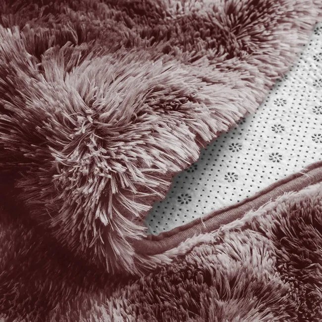 Protišmykový koberec SHAGGY ombré, fialový kruh