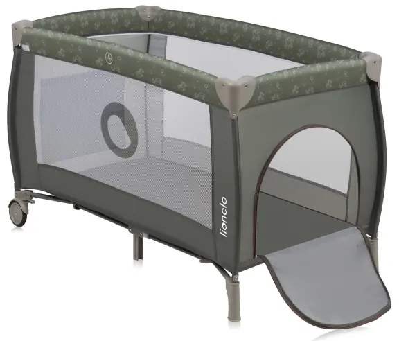 Lionelo - Cestovná postieľka SVEN PLUS béžovo-olivová