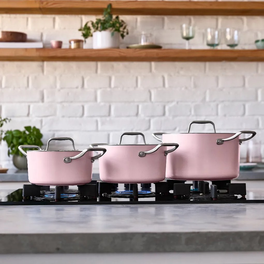 Elmich Kompletná sada keramického riadu Vital 7ks, ružová