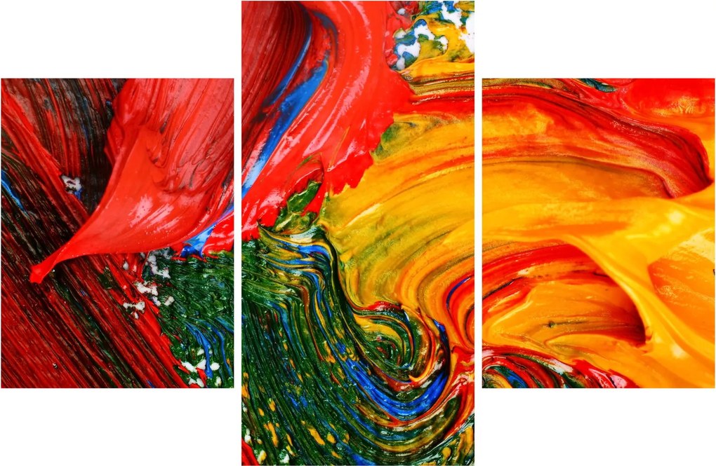 Obraz - Modrenie abstrakcie štetcom (90x60 cm)
