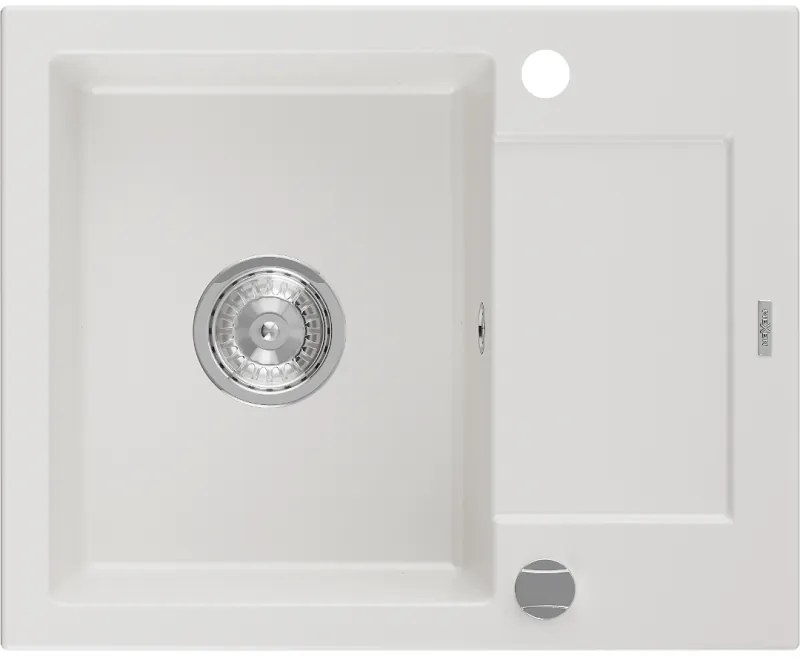 Mexen Enzo - drez granitový 57,6x46,5cm, 1-komorový, biela, 6506571005-20