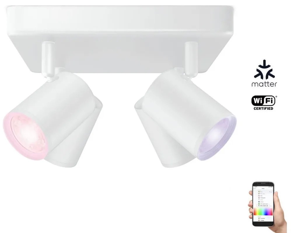 WiZ WiZ - LED RGBW Stmievateľné bodové svietidlo IMAGEO 4xGU10/4,9W/230V biela Wi-Fi WI0069