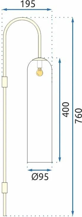 Toolight - Sklenená nástenná lampa APP664-1W, zlatá, OSW-04660