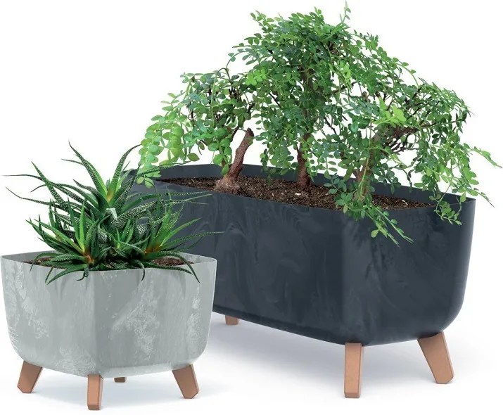 Kvetináč GRACIE SQUAT svetlo šedý