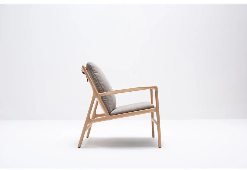 Kreslo v sivo-prírodnej farbe Dedo – Gazzda