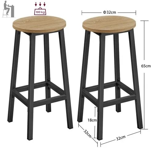 Jedálenský set 1+2, barový stôl 100x40 cm a barové stoličky TAYLOR SONOMA