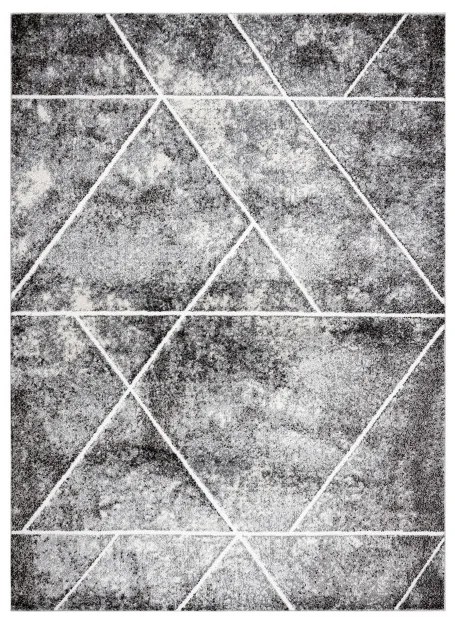 Koberec MATEO 8031/644 geometrický, trojuholníky - štrukturálny sivý