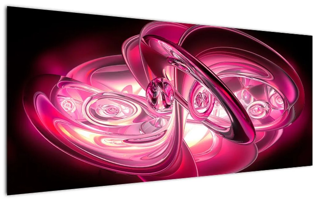 Obraz ružových fraktálov (120x50 cm)