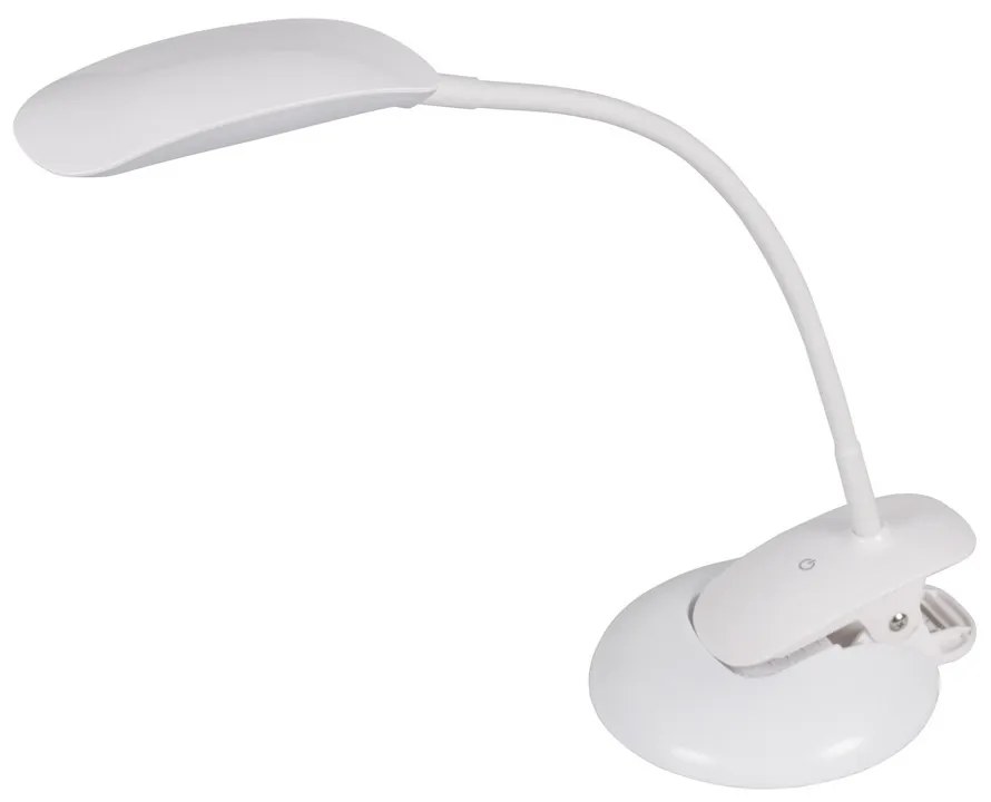 Stolná LED lampička 2 v 1 - podstavec a clip 5 W, biela