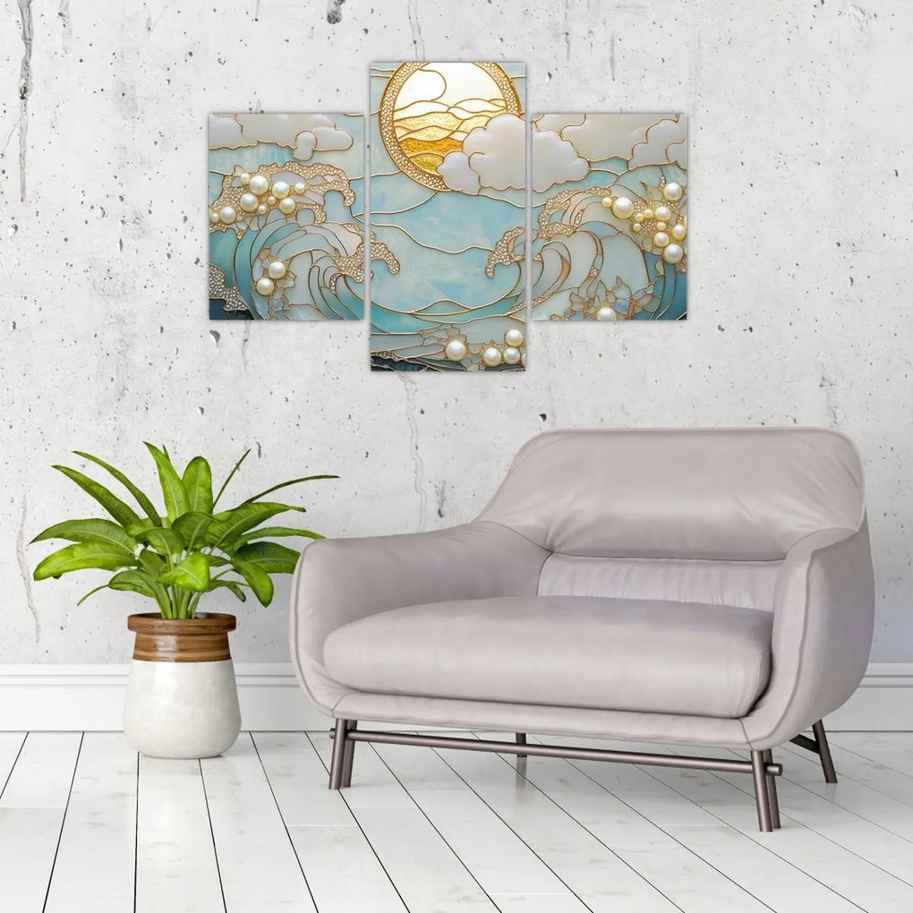 Obraz - 3D perly v oceáne (90x60 cm)