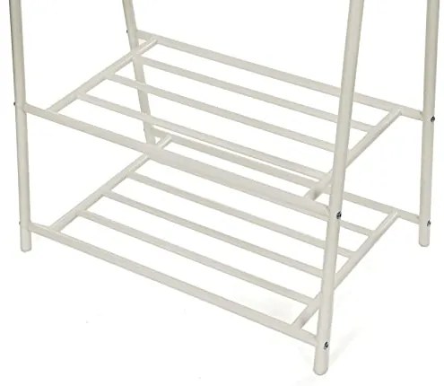 Stojan na oblečenie, kovový, 2 police, 155x87,5x41cm