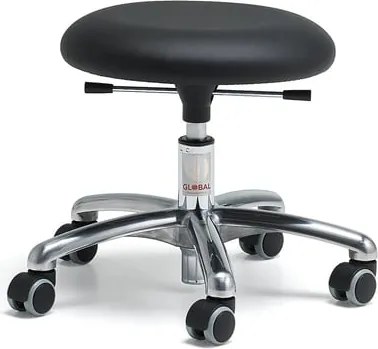 Mobilná stolička BETA, výška 380-500 mm, umelá koža, čierna