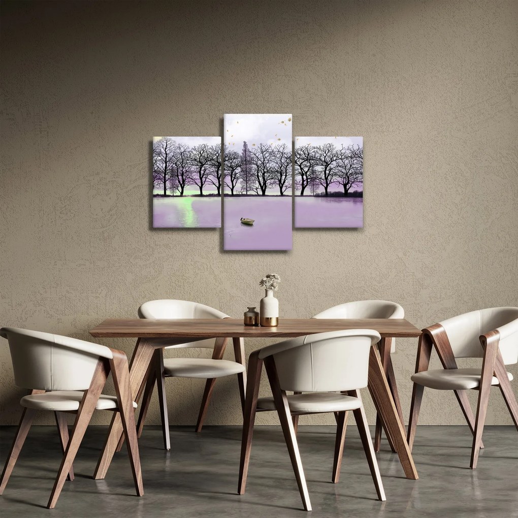 Obraz - Pramice na jazere (90x60 cm)