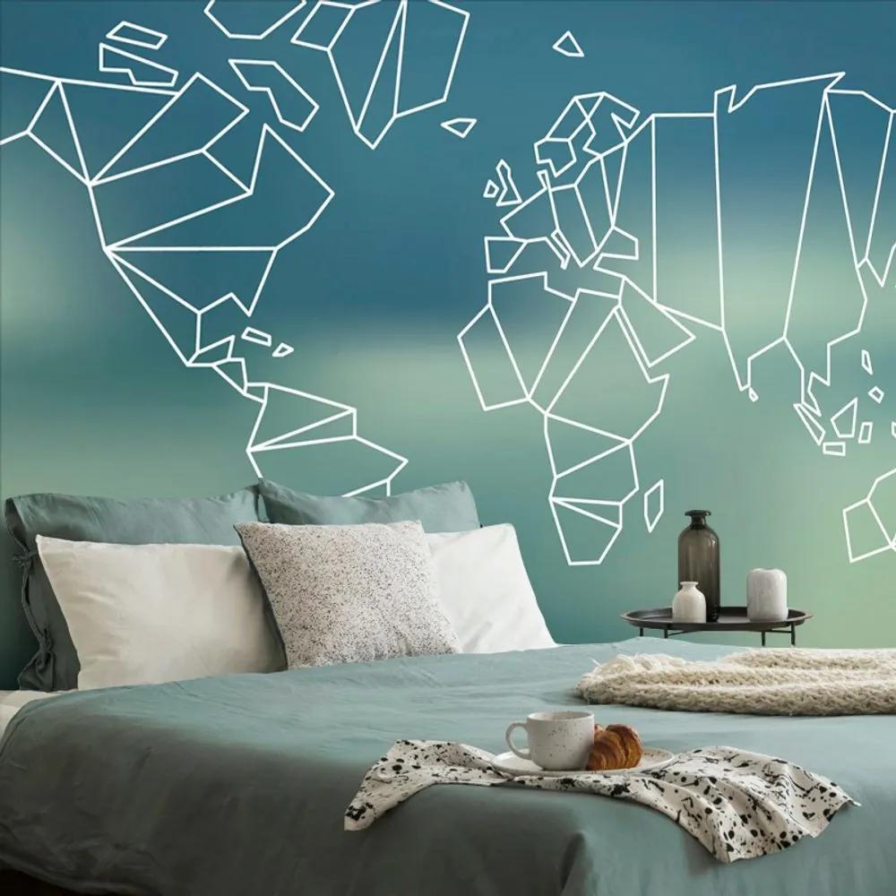 Samolepiaca tapeta štylizovaná mapa sveta - 150x100