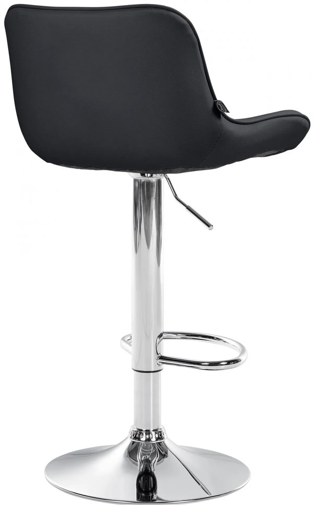 Design-Shop 2x Barová stolička Vonore - koženka, chróm rám - Čierna