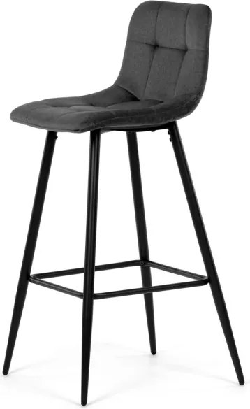 Barová stolička zamatová, sivá AUB-X7015 GREY2