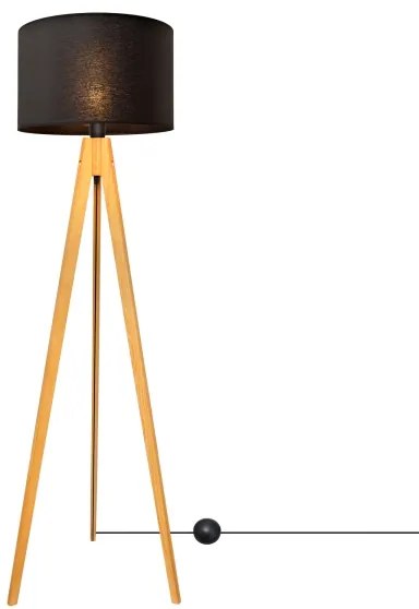 Stojacia lampa ALBA 1xE27/15W/230V čierna/dub