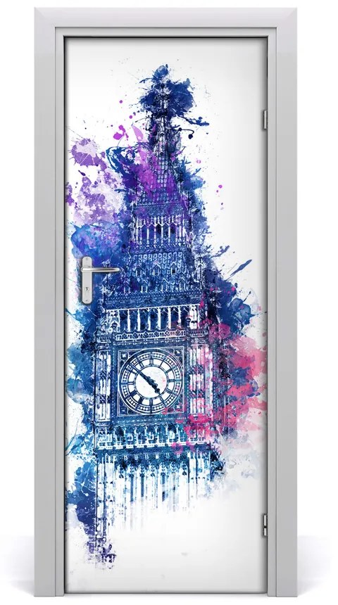 Samolepiace fototapety na dvere Farebný Big Ben 85x205 cm