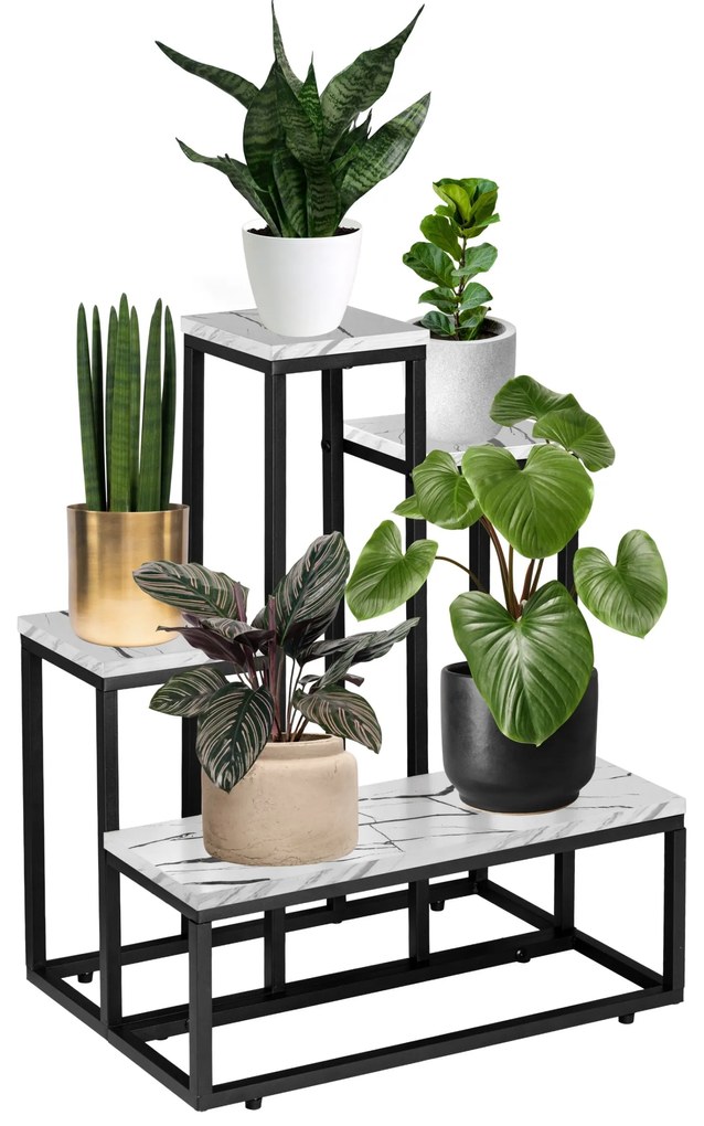 Kvetinový stojan ANTIRES biely mramor