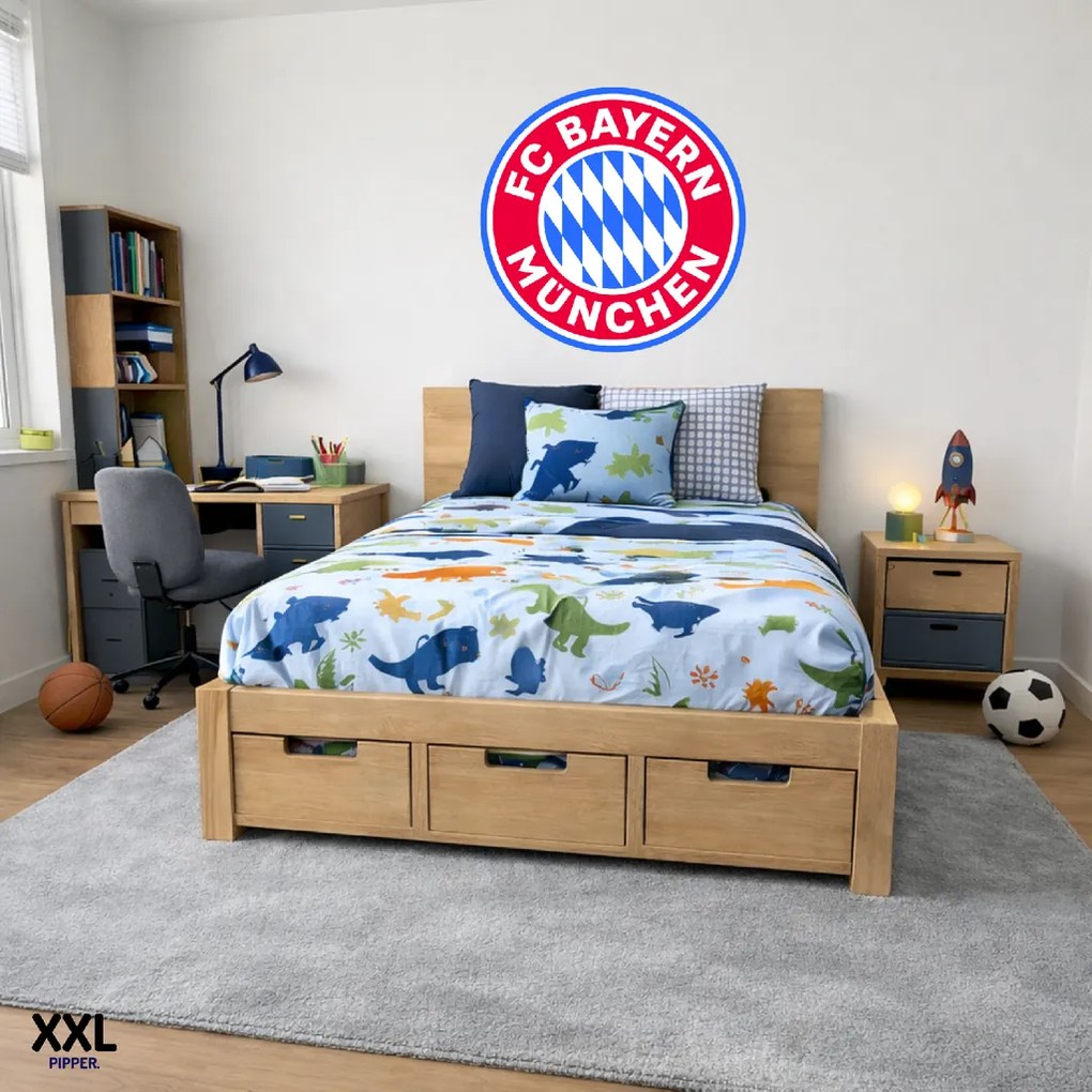 100x100cm Logo FC Bayern München - textilná nálepka na stenu Veľkosť: 100 cm